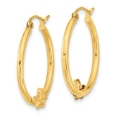 10K Gold Angel Hoop Earrings with Polished Finish Elegant and Versatile